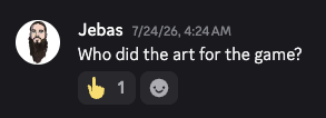 A Discord user asks who did the art for FableBrawl